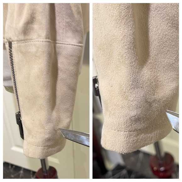 Michael Stars Goat Suede Moto Jacket Beige - Picture 12 of 12